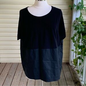 Annette Gortz Ann Cotton Blouse L Black Oversize Lagenlook Pockets Top Avant
